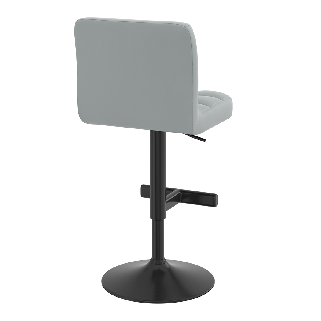 Faux Leather Bar Stool With Black Metal Pedestal Base - Goldcrest
