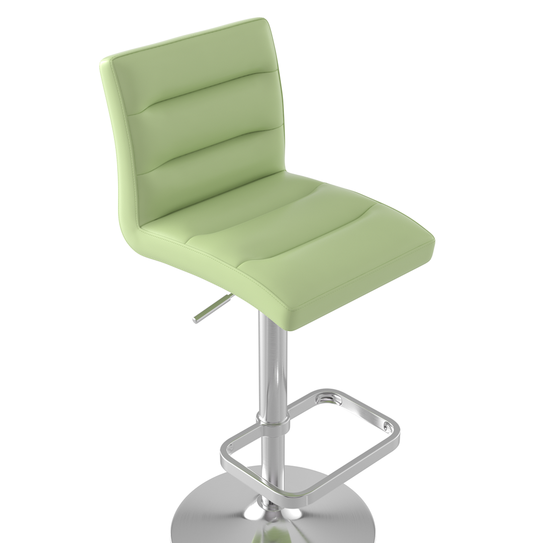Faux Leather Bar Stool With Brushed Chrome Base - Dunley
