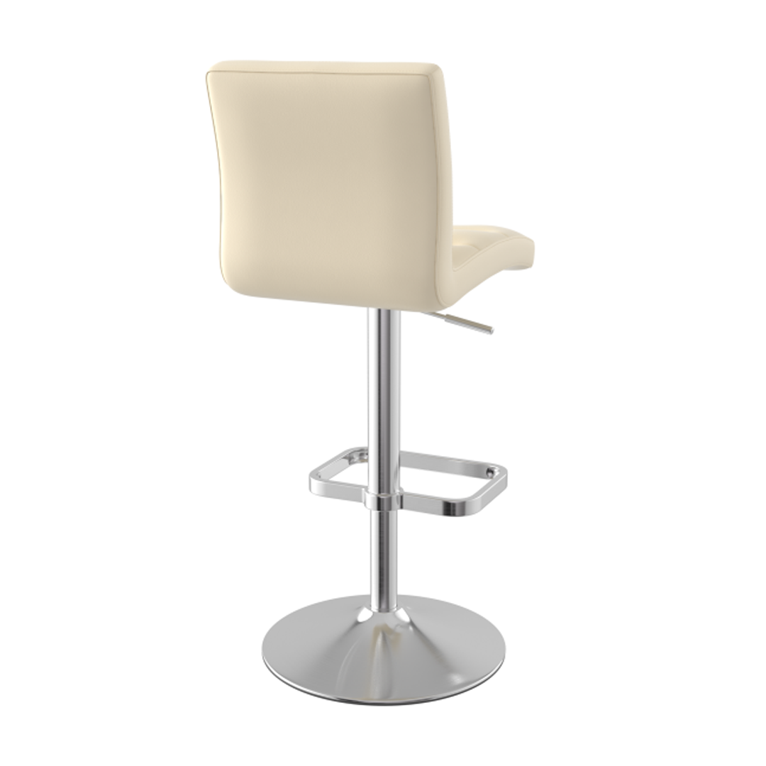 Faux Leather Bar Stool With Brushed Chrome Base - Dunley