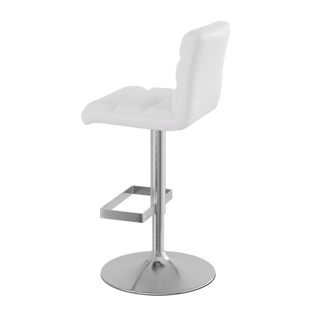 Faux Leather Bar Stool With Brushed Chrome Base - Parkley