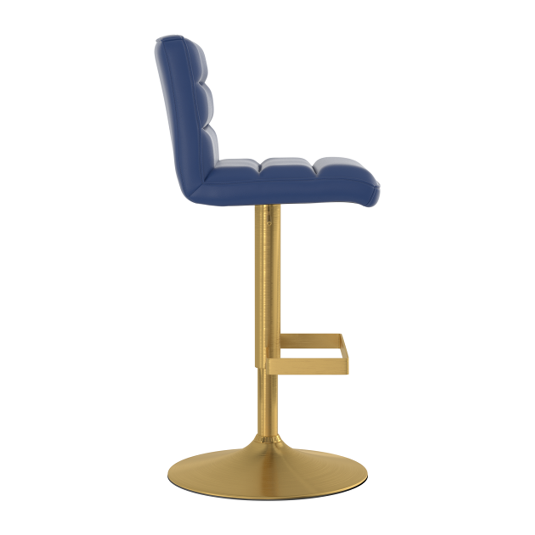 Faux Leather Bar Stool With Brushed Gold Base - Parkley