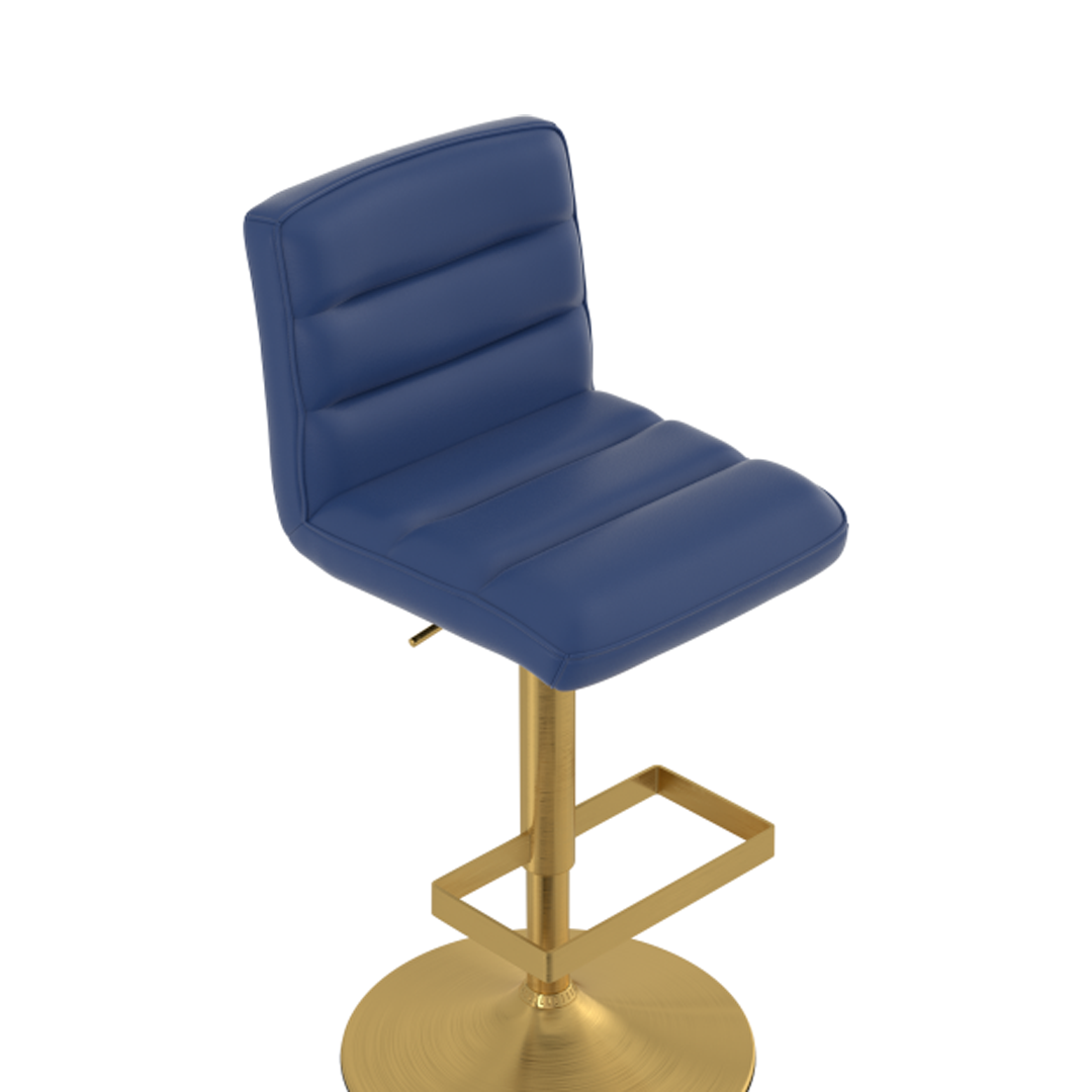 Faux Leather Bar Stool With Brushed Gold Base - Parkley