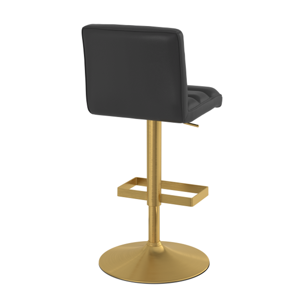 Faux Leather Bar Stool With Brushed Gold Base - Parkley