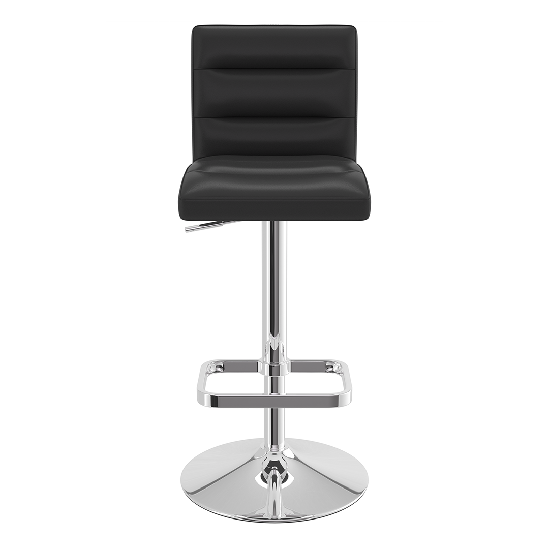 Faux Leather Bar Stool With Chrome Base - Dunley