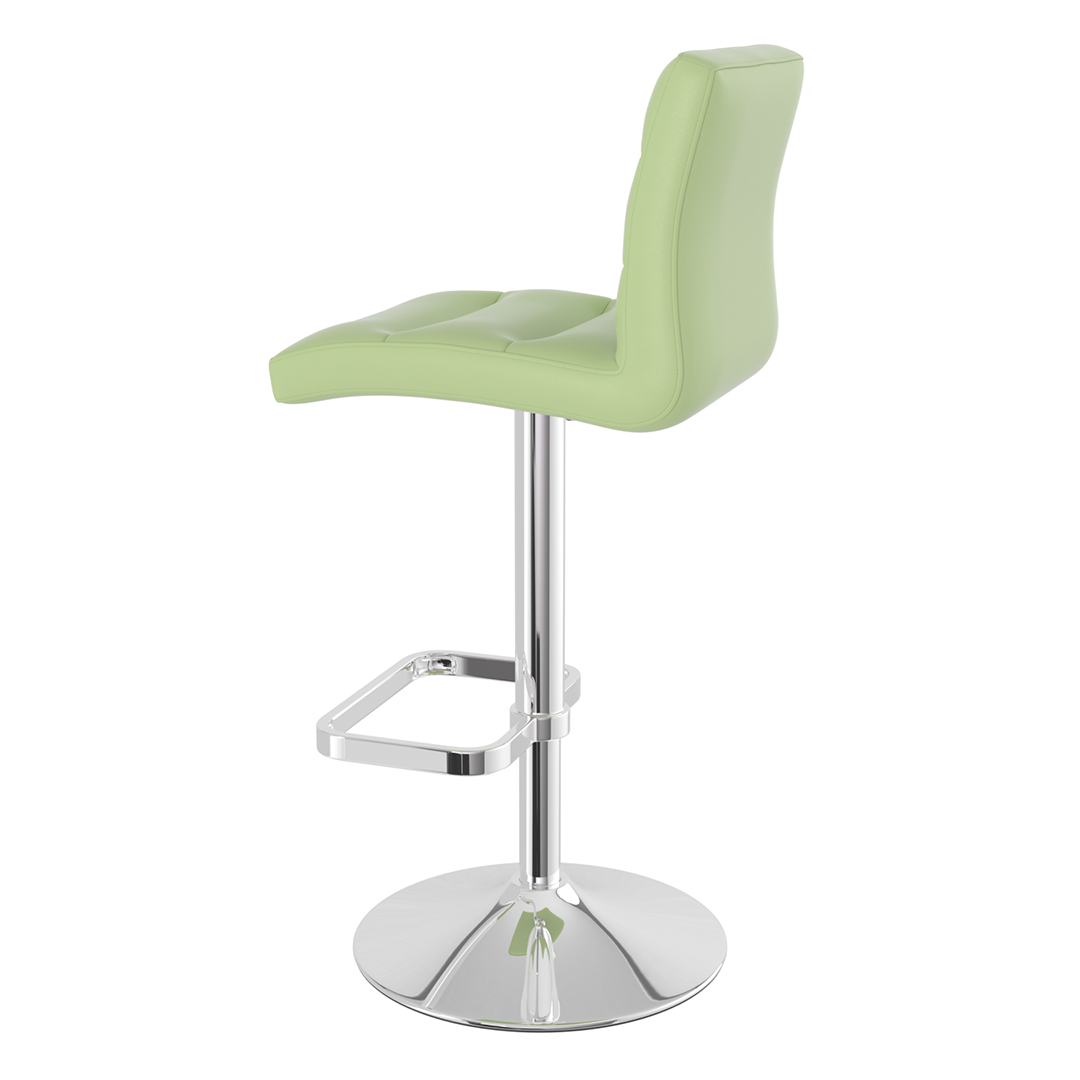 Faux Leather Bar Stool With Chrome Base - Dunley