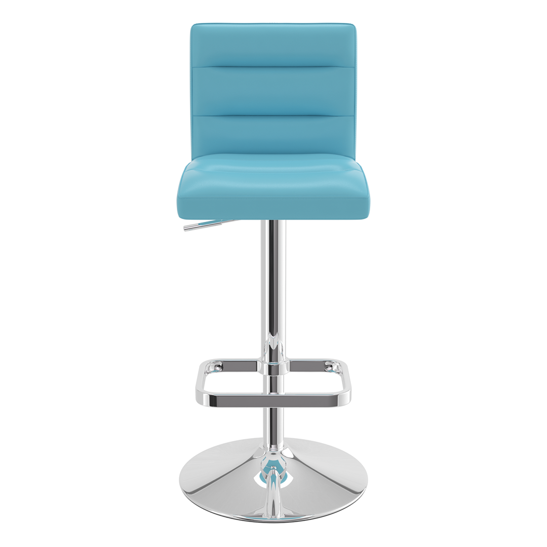 Faux Leather Bar Stool With Chrome Base - Dunley