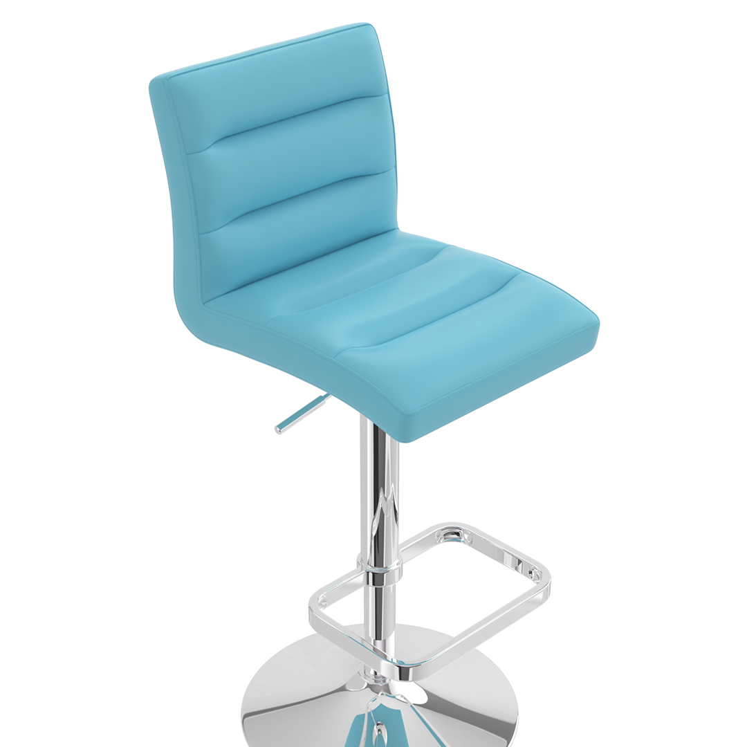 Faux Leather Bar Stool With Chrome Base - Dunley