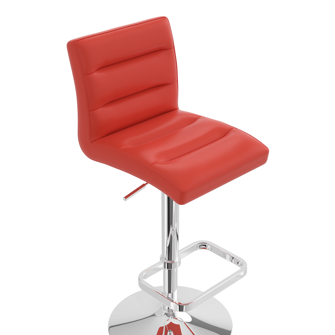Faux Leather Bar Stool With Chrome Base - Dunley