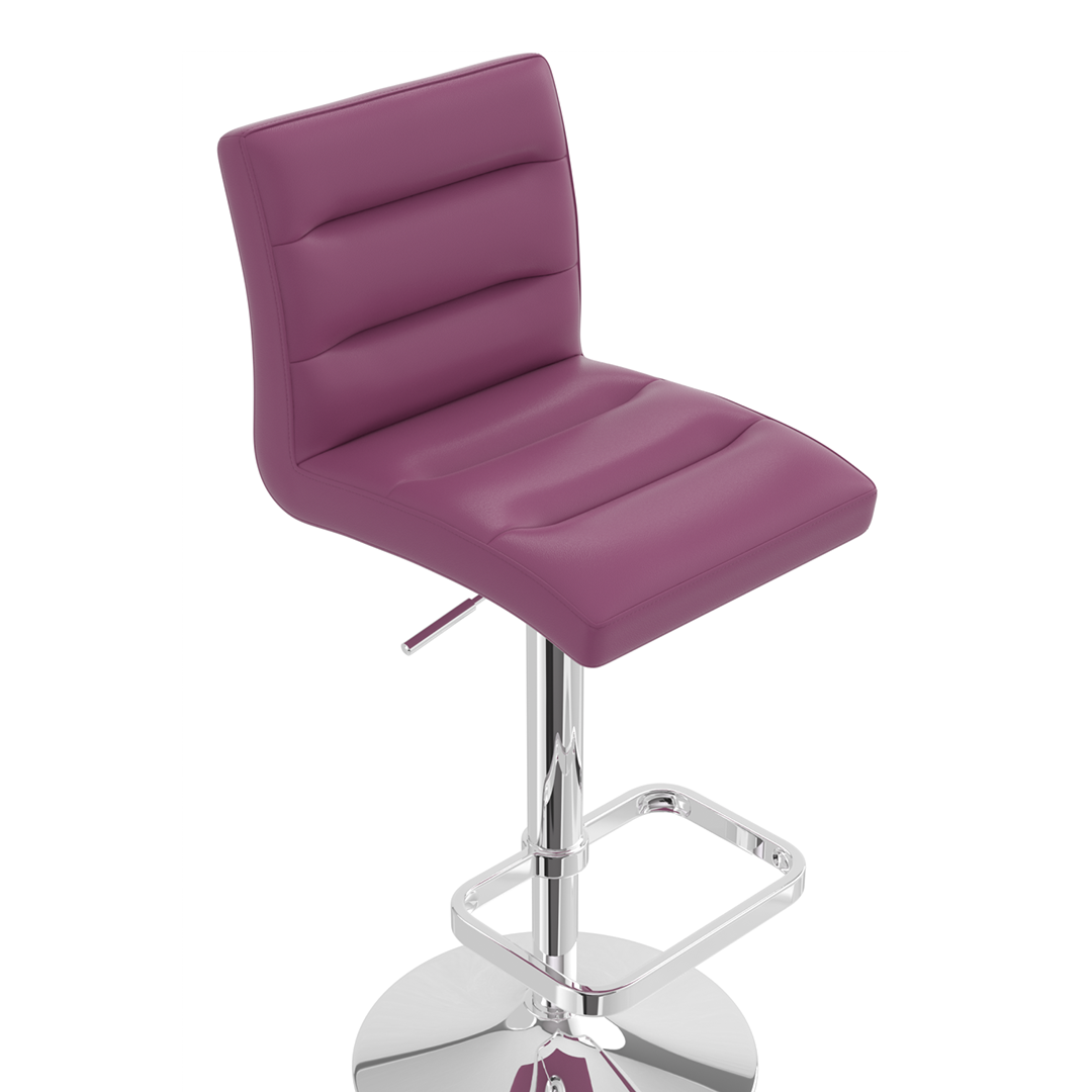 Faux Leather Bar Stool With Chrome Base - Dunley