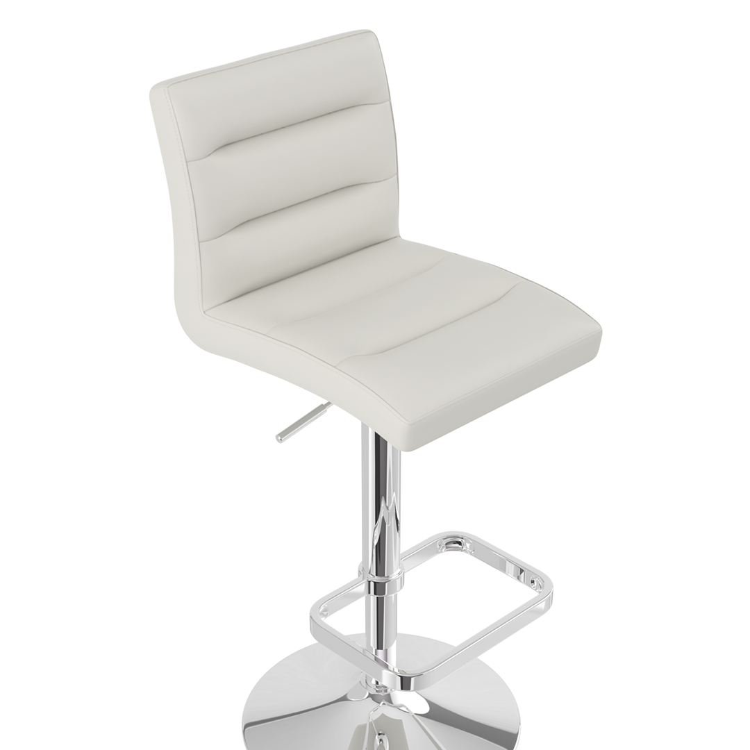 Faux Leather Bar Stool With Chrome Base - Dunley