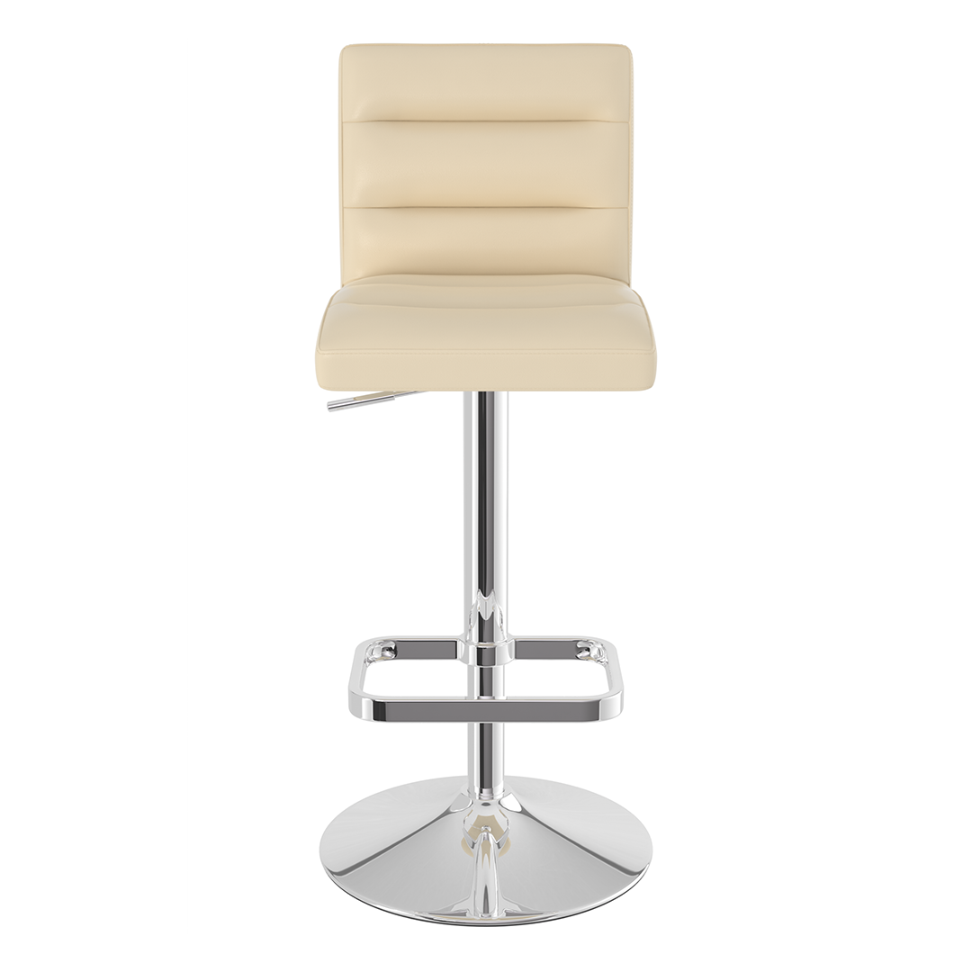 Faux Leather Bar Stool With Chrome Base - Dunley