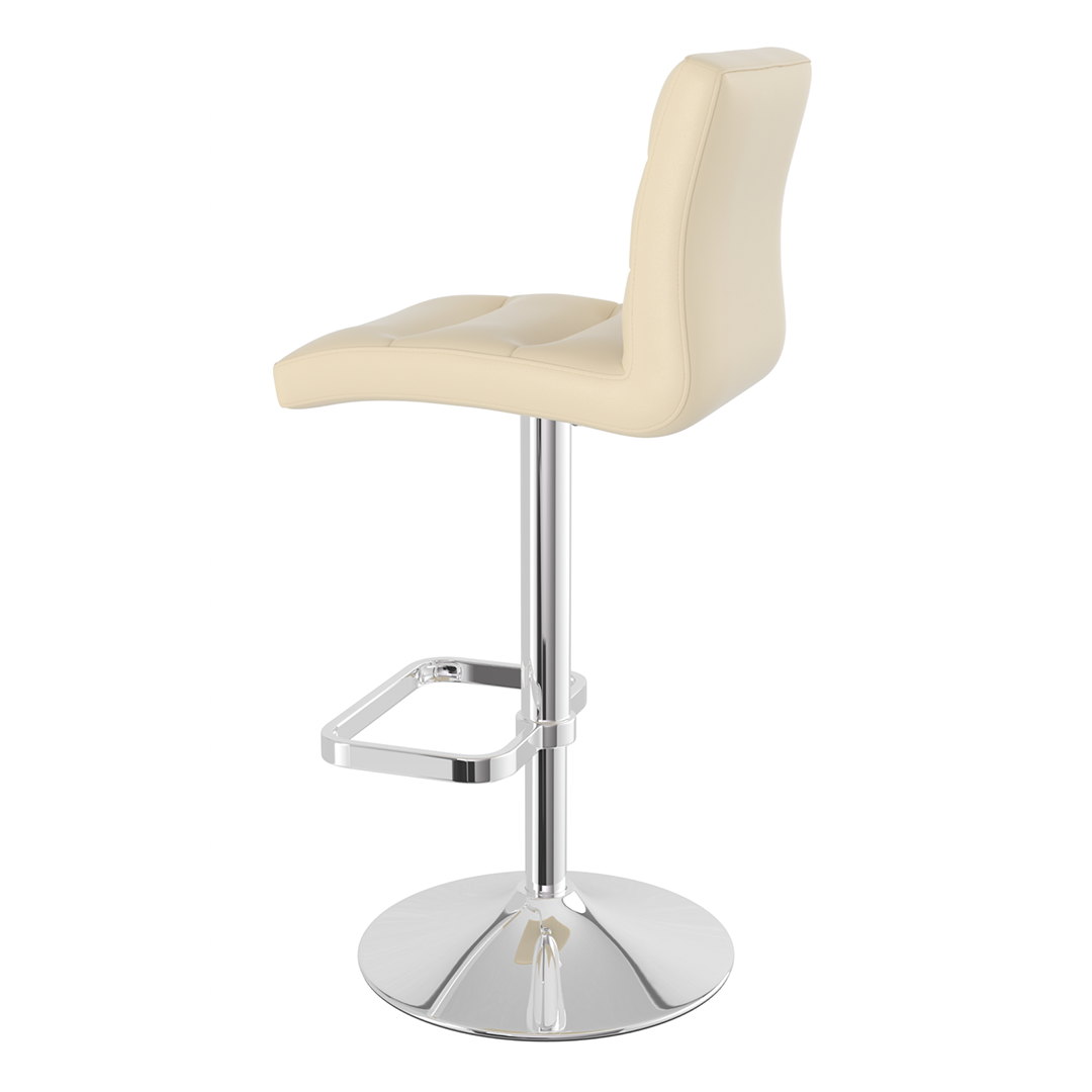Faux Leather Bar Stool With Chrome Base - Dunley