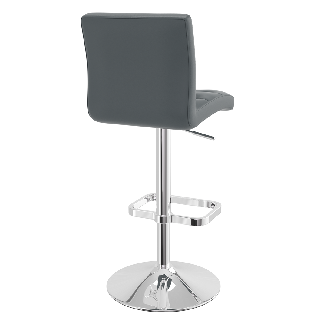 Faux Leather Bar Stool With Chrome Base - Dunley