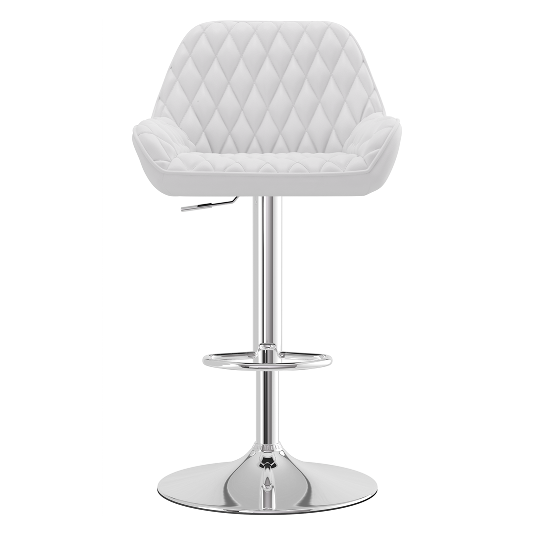 Faux Leather Bar Stool With Chrome Base - Saxby