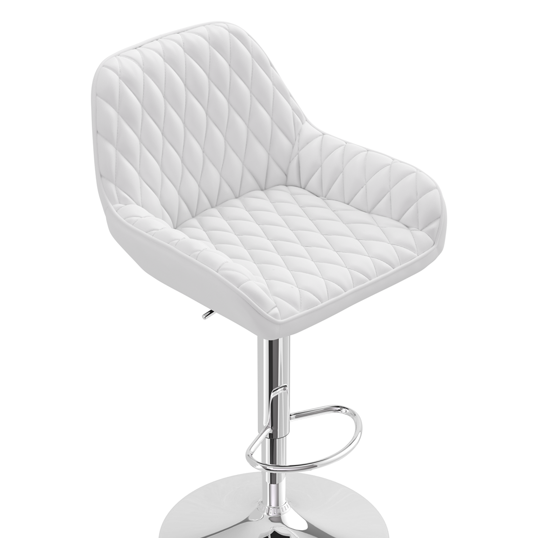 Faux Leather Bar Stool With Chrome Base - Saxby