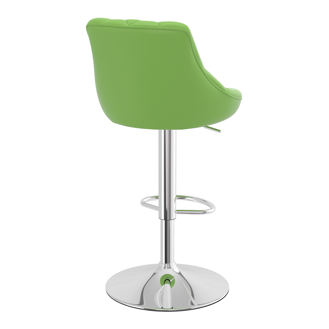 Faux Leather Bar Stool With Chrome Pedestal Base - Hornley