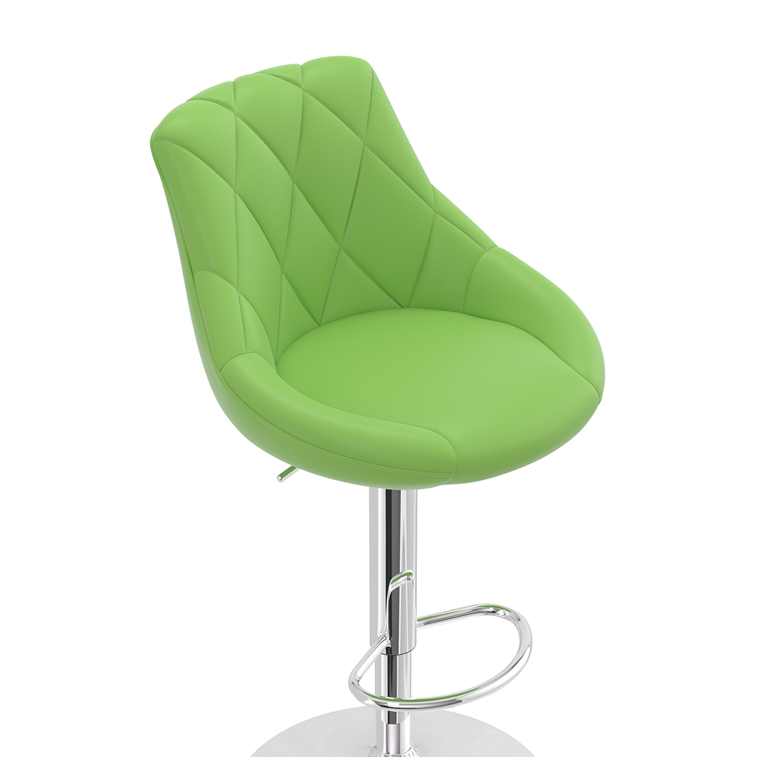 Faux Leather Bar Stool With Chrome Pedestal Base - Hornley