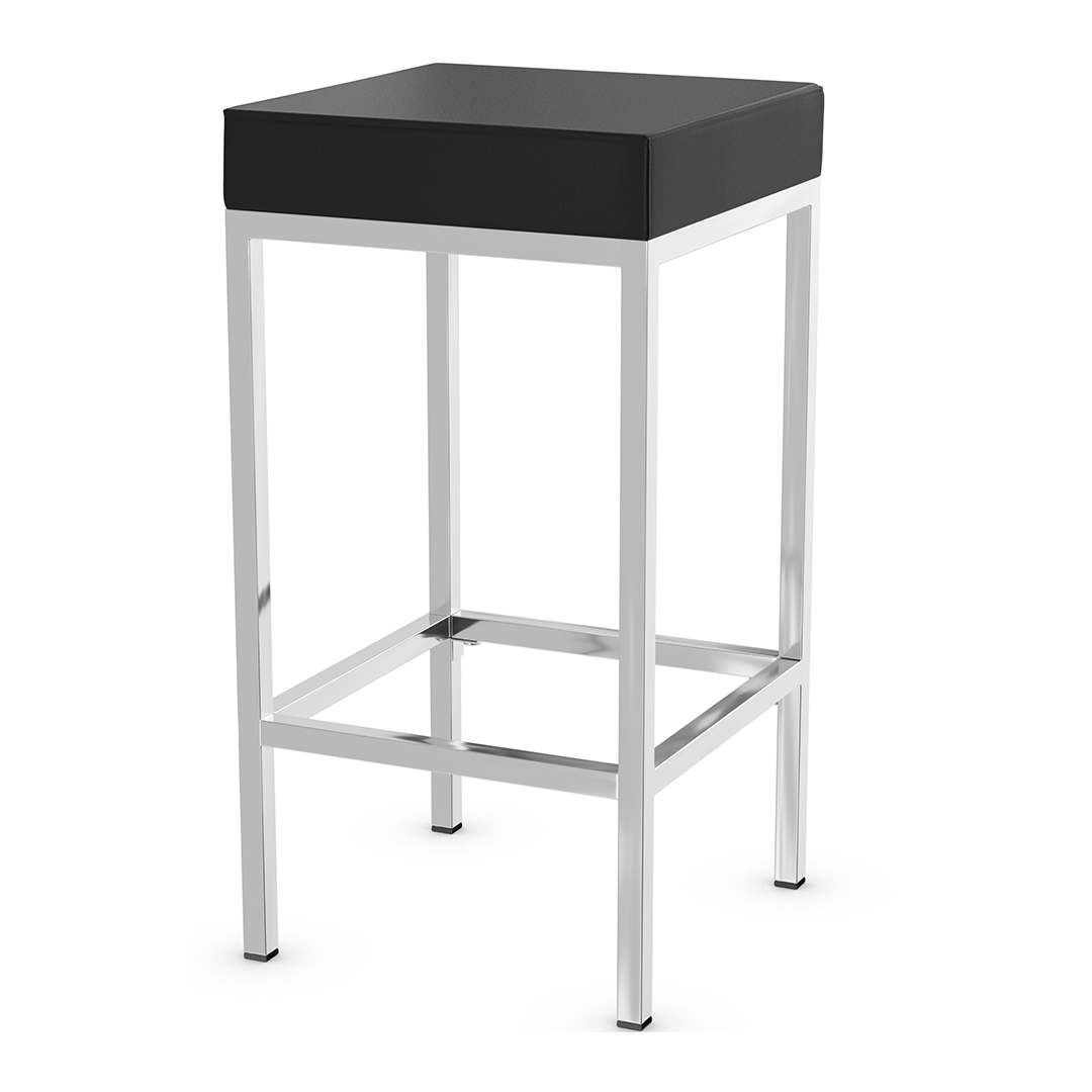 Faux Leather Bar Stool With Chrome Steel Frame - Cranston