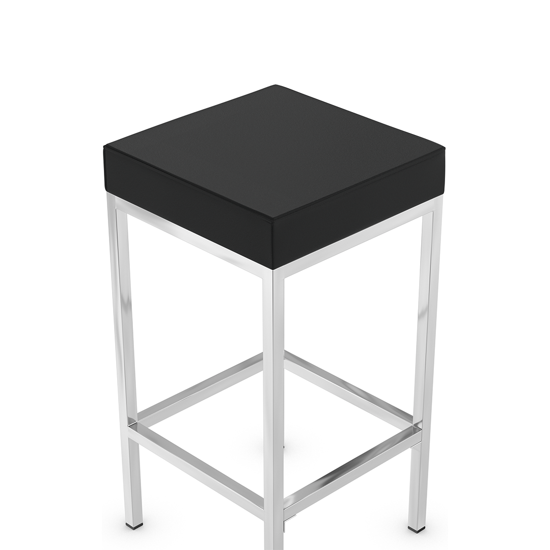 Faux Leather Bar Stool With Chrome Steel Frame - Cranston