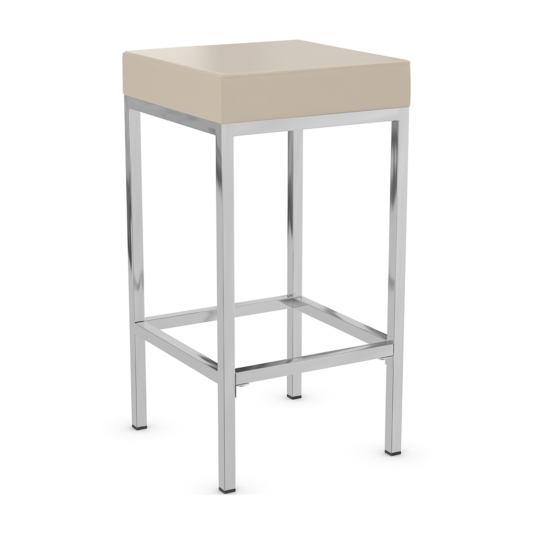 Faux Leather Bar Stool With Chrome Steel Frame - Cranston