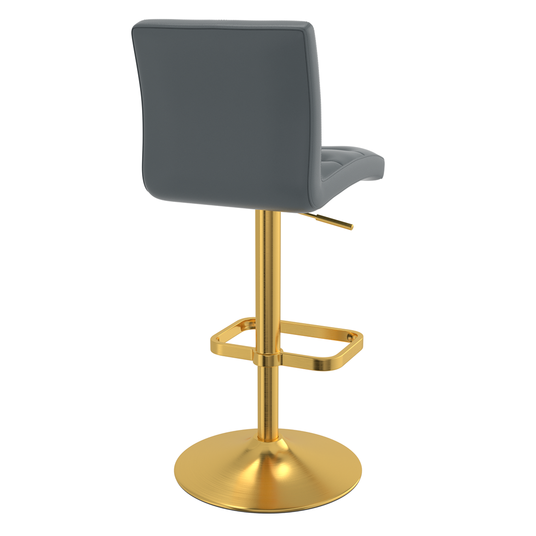 Faux Leather Bar Stool With Gold Base - Dunley
