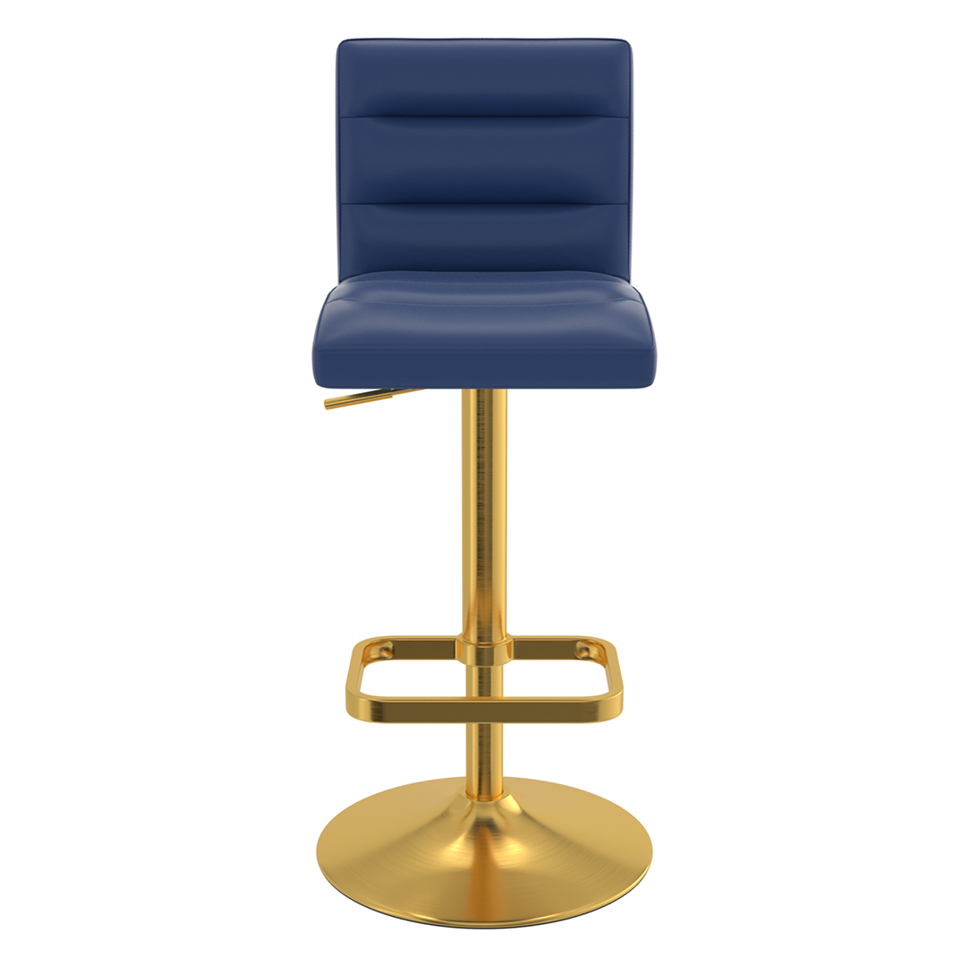 Faux Leather Bar Stool With Gold Base - Dunley
