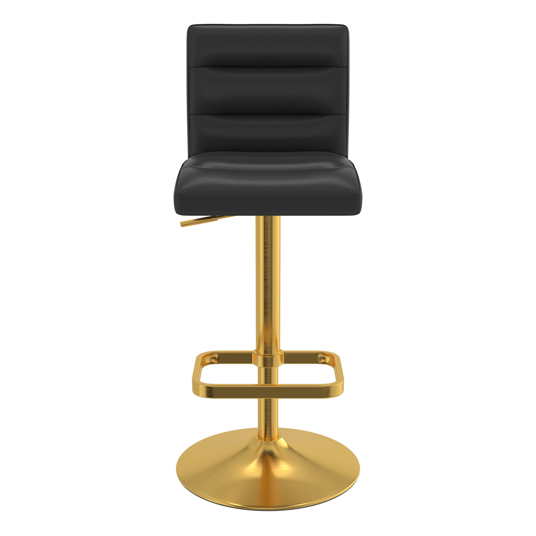 Faux Leather Bar Stool With Gold Base - Dunley