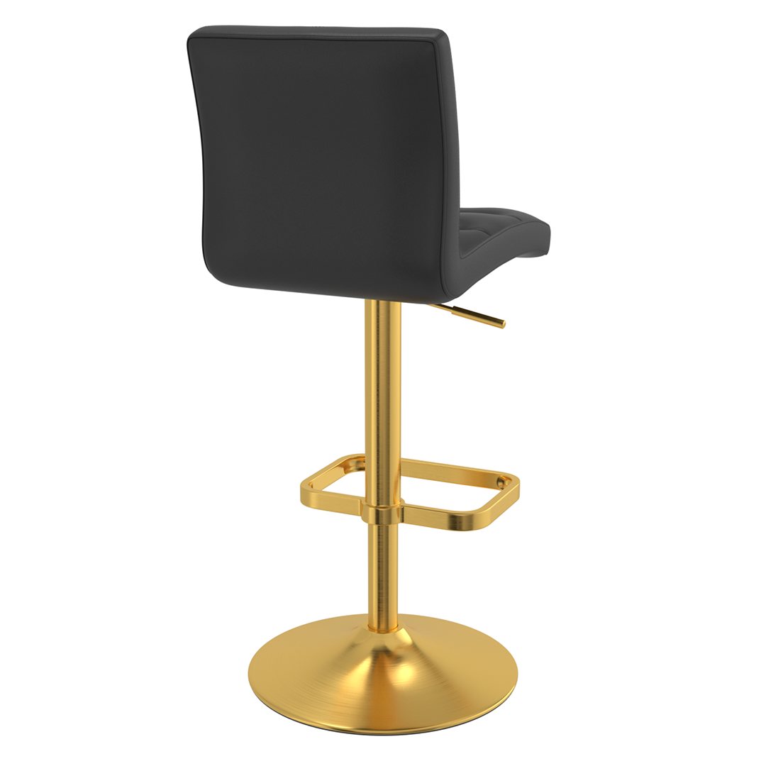 Faux Leather Bar Stool With Gold Base - Dunley
