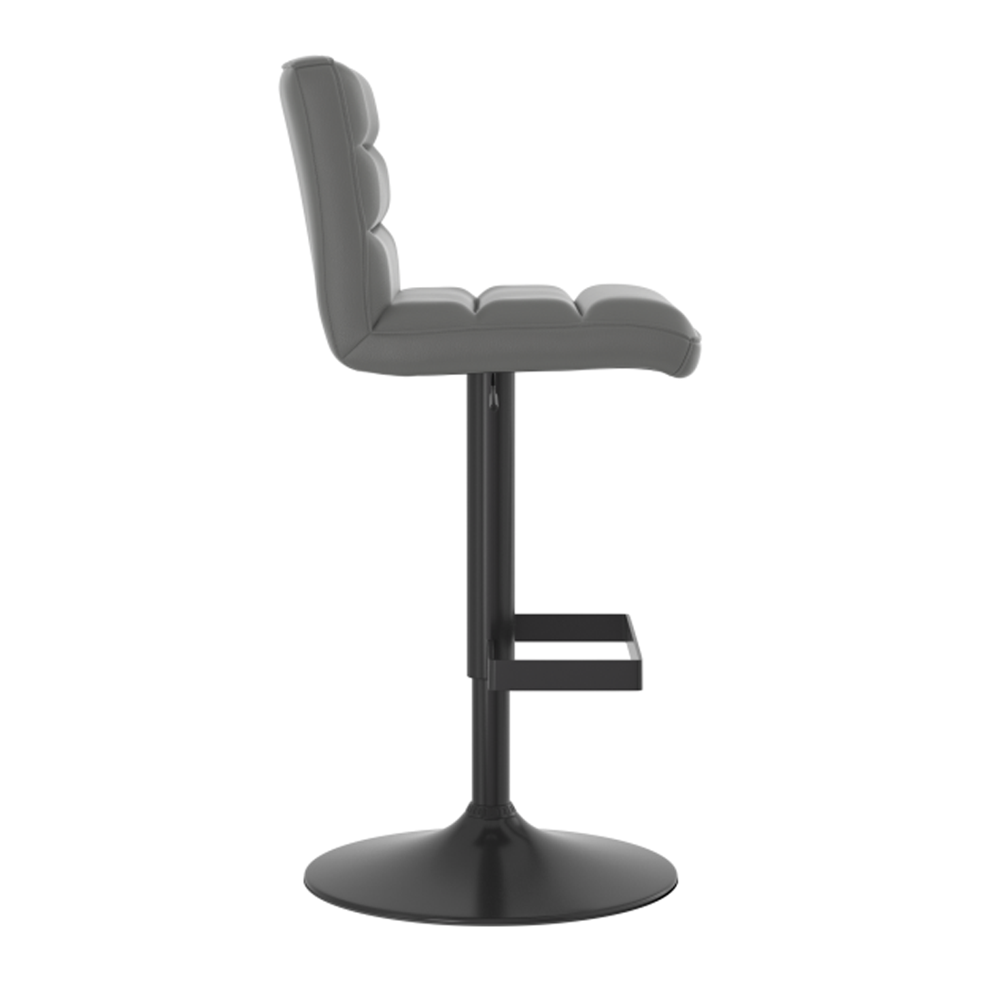 Faux Leather Bar Stool With Matt Black Base - Parkley