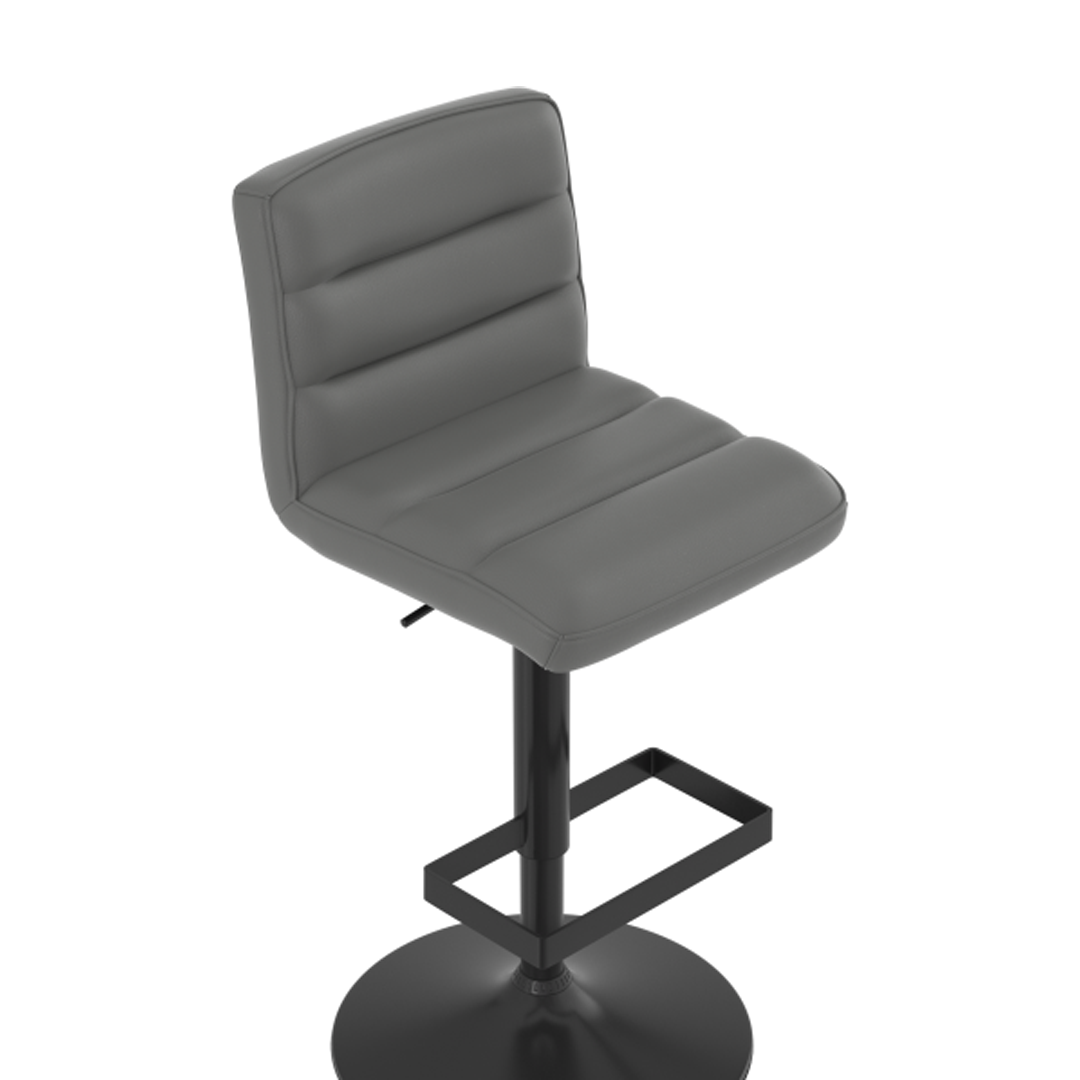 Faux Leather Bar Stool With Matt Black Base - Parkley