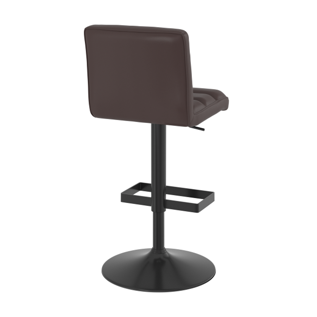 Faux Leather Bar Stool With Matt Black Base - Parkley