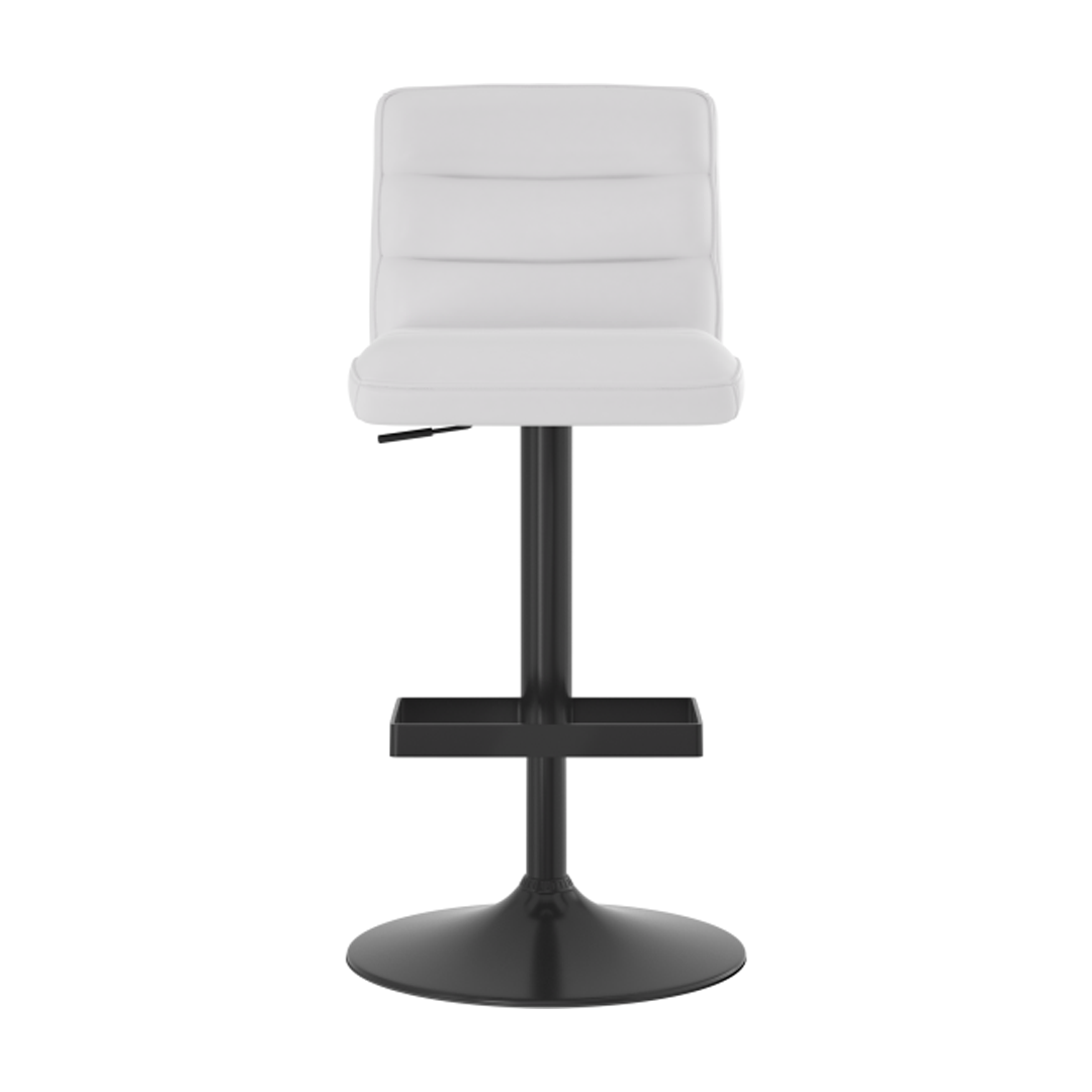 Faux Leather Bar Stool With Matt Black Base - Parkley