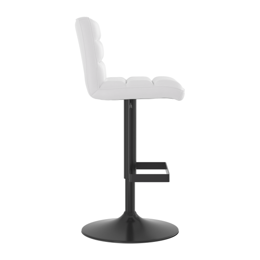 Faux Leather Bar Stool With Matt Black Base - Parkley