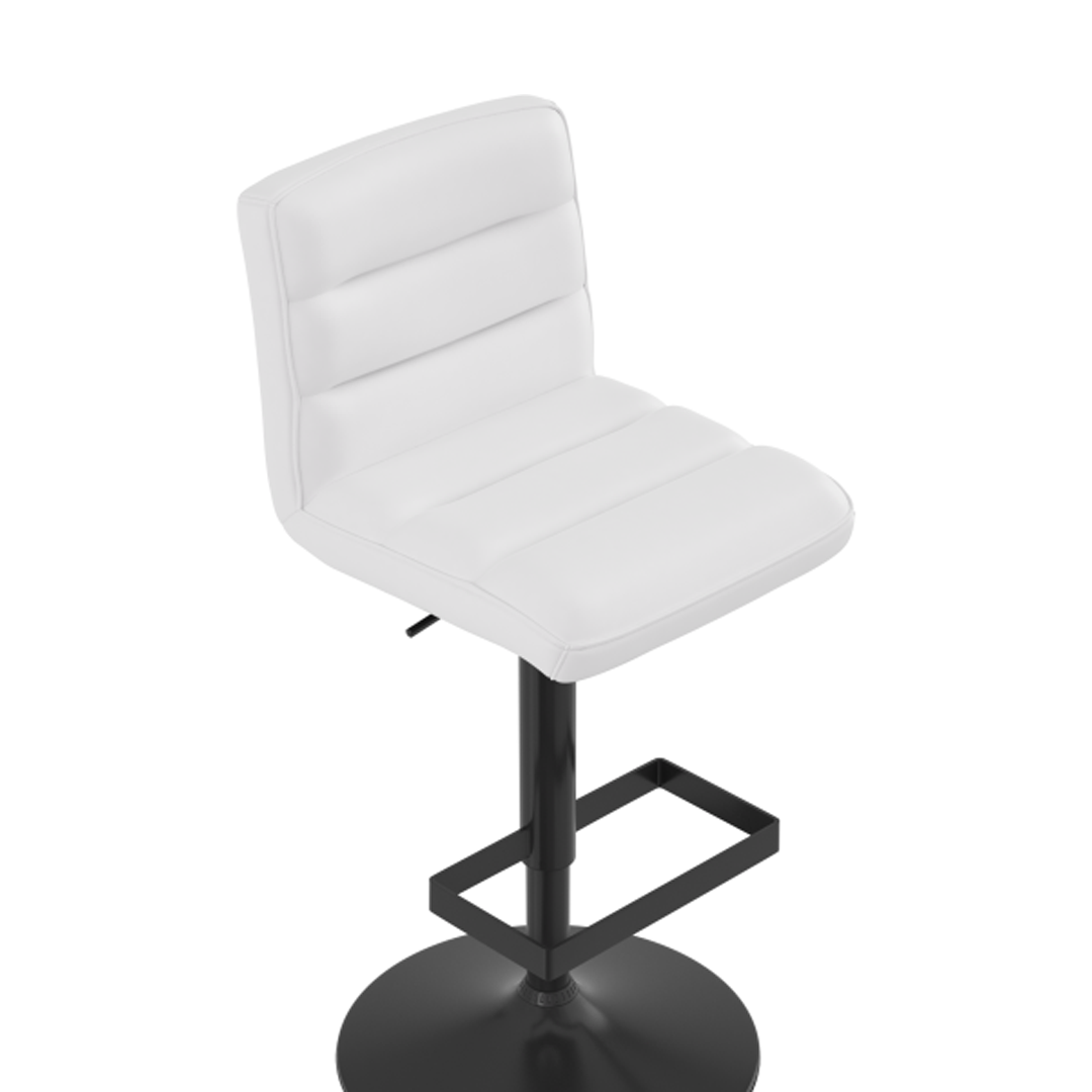Faux Leather Bar Stool With Matt Black Base - Parkley