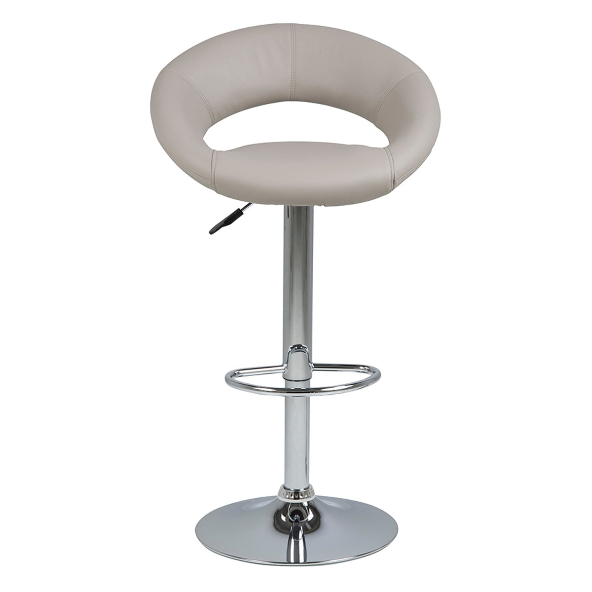 Faux Leather Bar Stool With Open Back And Swivel Function - Plump