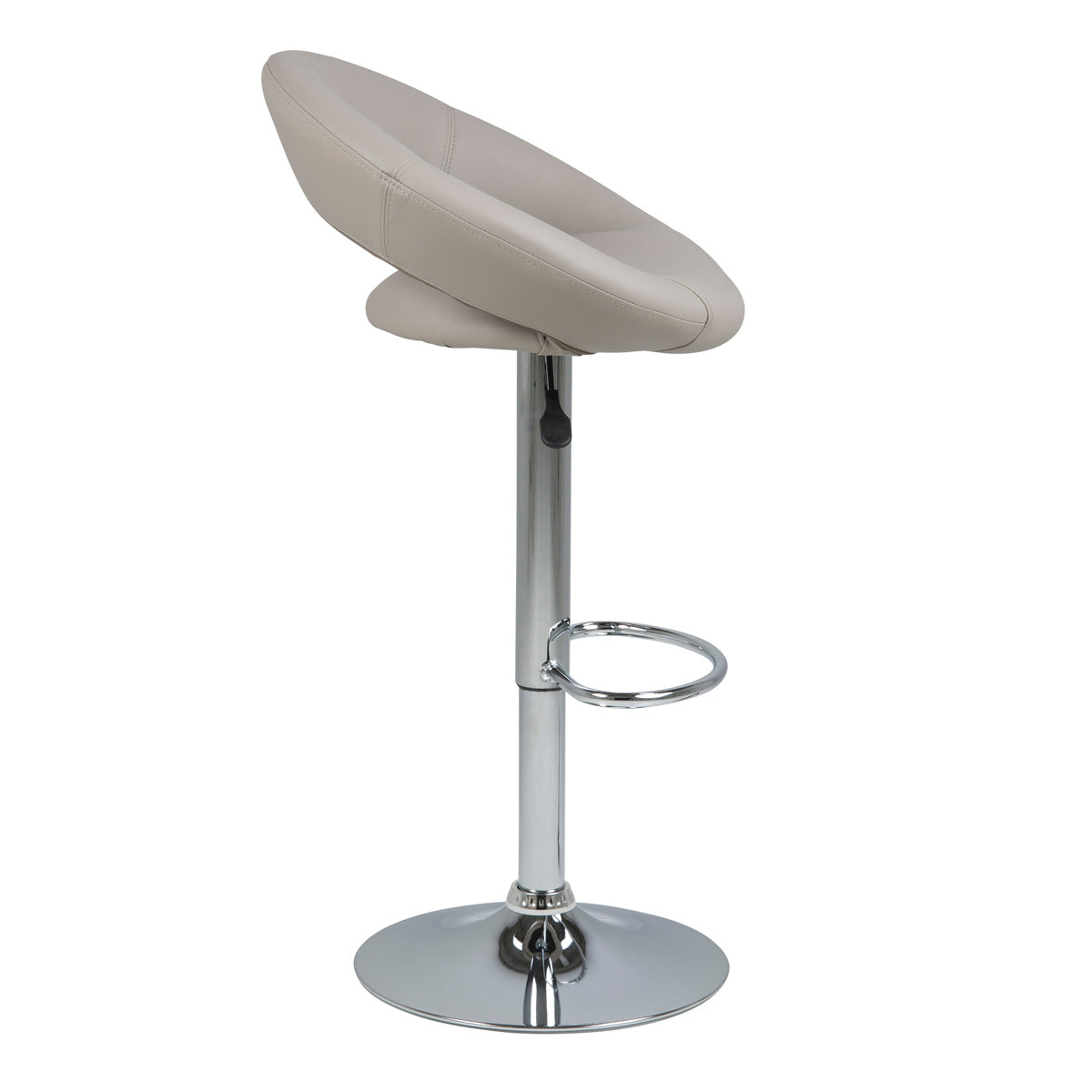 Faux Leather Bar Stool With Open Back And Swivel Function - Plump
