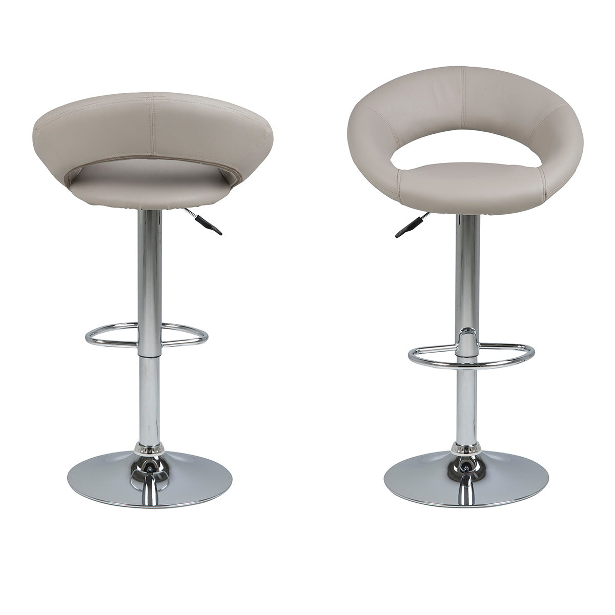 Faux Leather Bar Stool With Open Back And Swivel Function - Plump