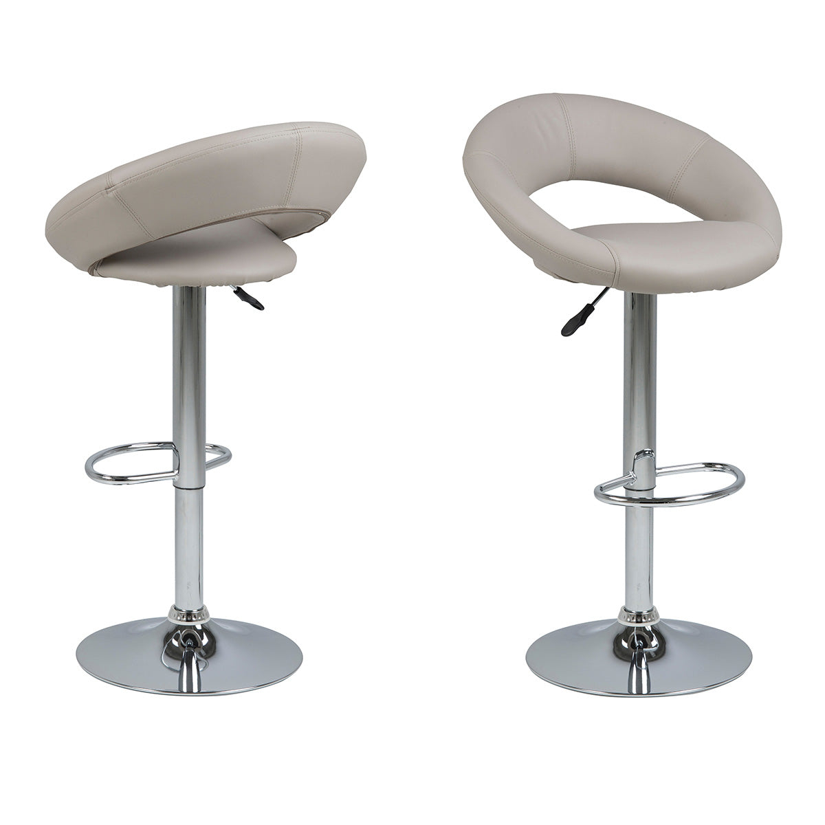 Faux Leather Bar Stool With Open Back And Swivel Function - Plump