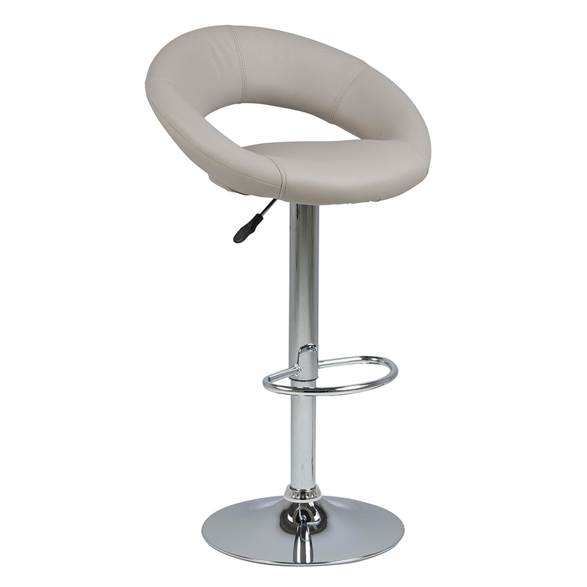 Faux Leather Bar Stool With Open Back And Swivel Function - Plump