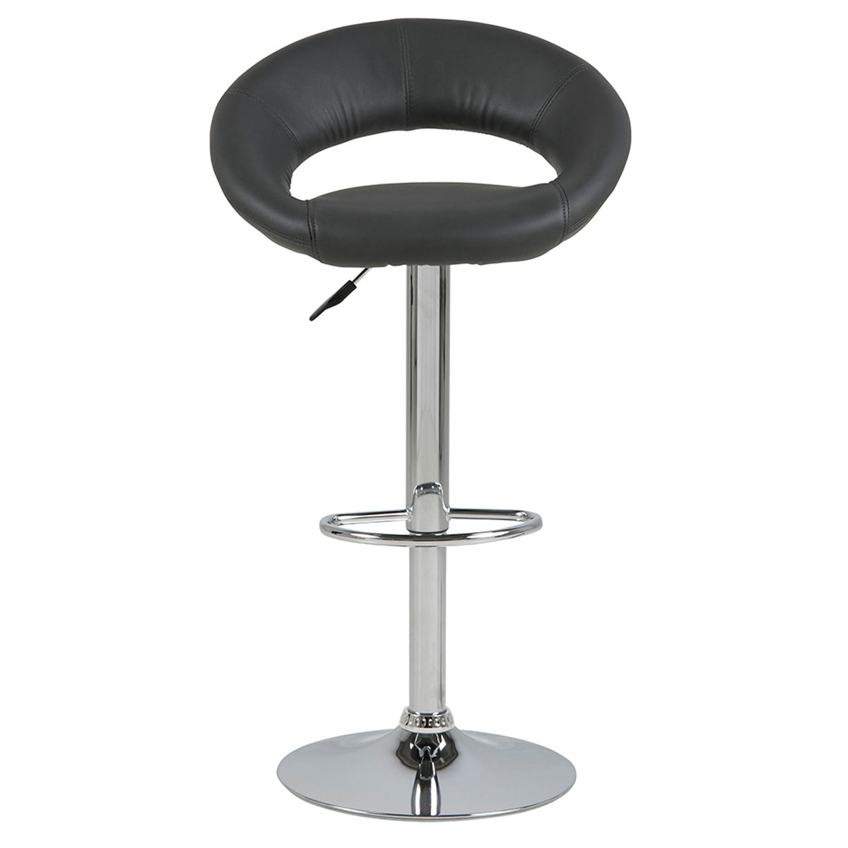 Faux Leather Bar Stool With Open Back And Swivel Function - Plump