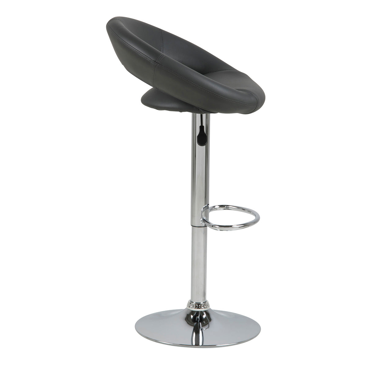 Faux Leather Bar Stool With Open Back And Swivel Function - Plump