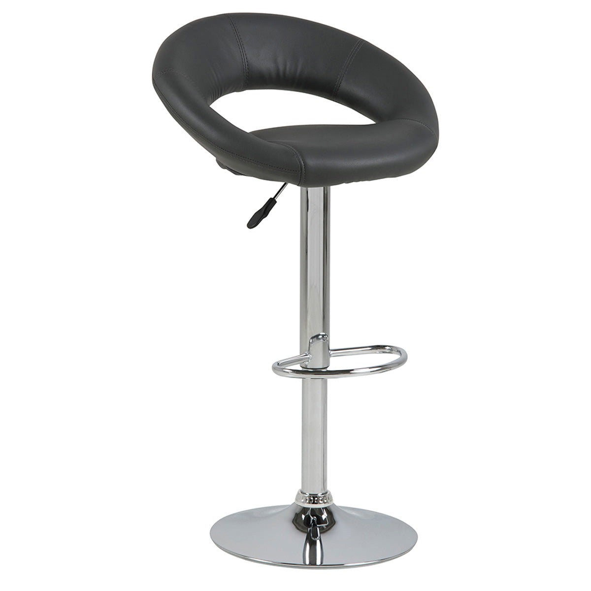 Faux Leather Bar Stool With Open Back And Swivel Function - Plump