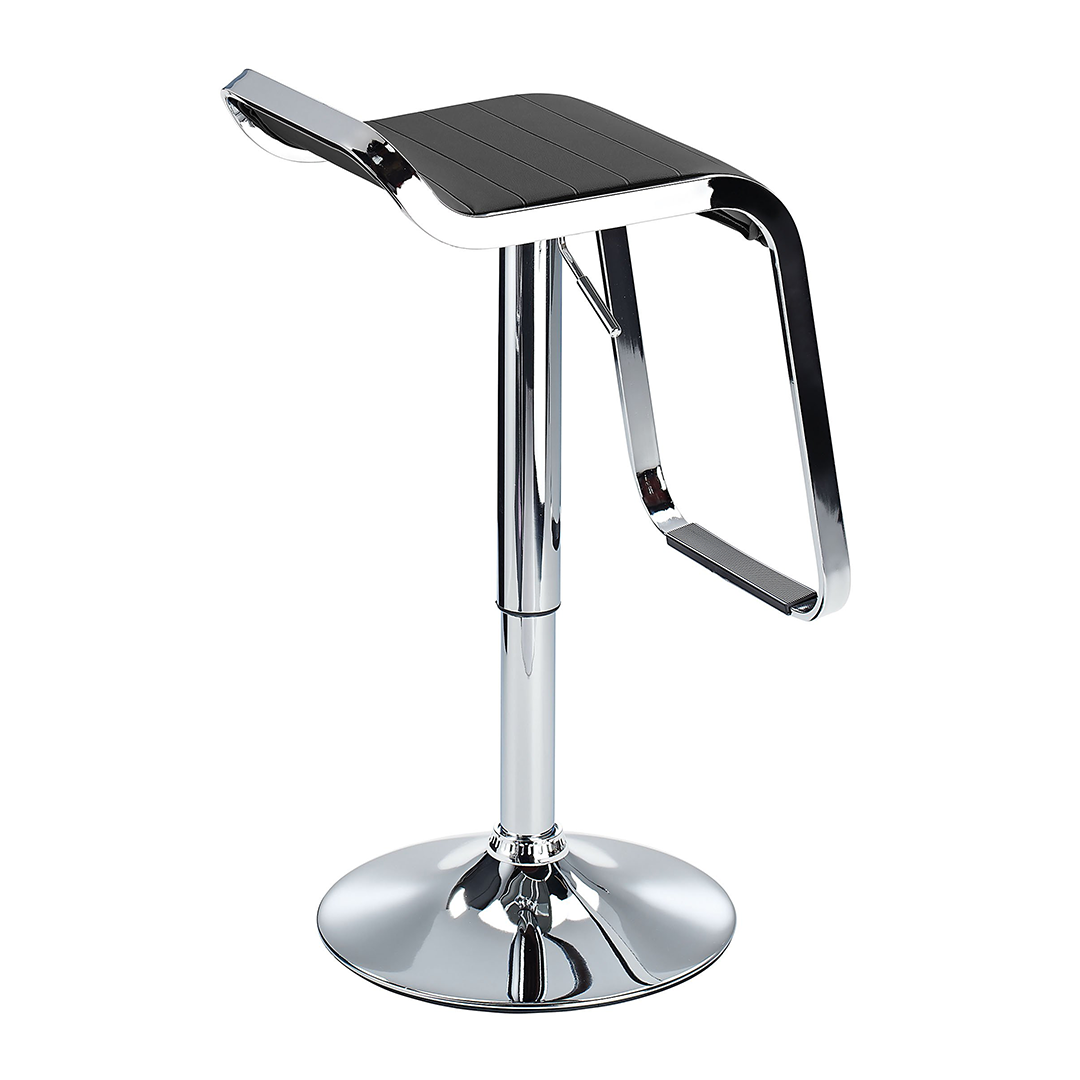 Faux Leather Bar Stool With Polished Chrome Base - Chelwood