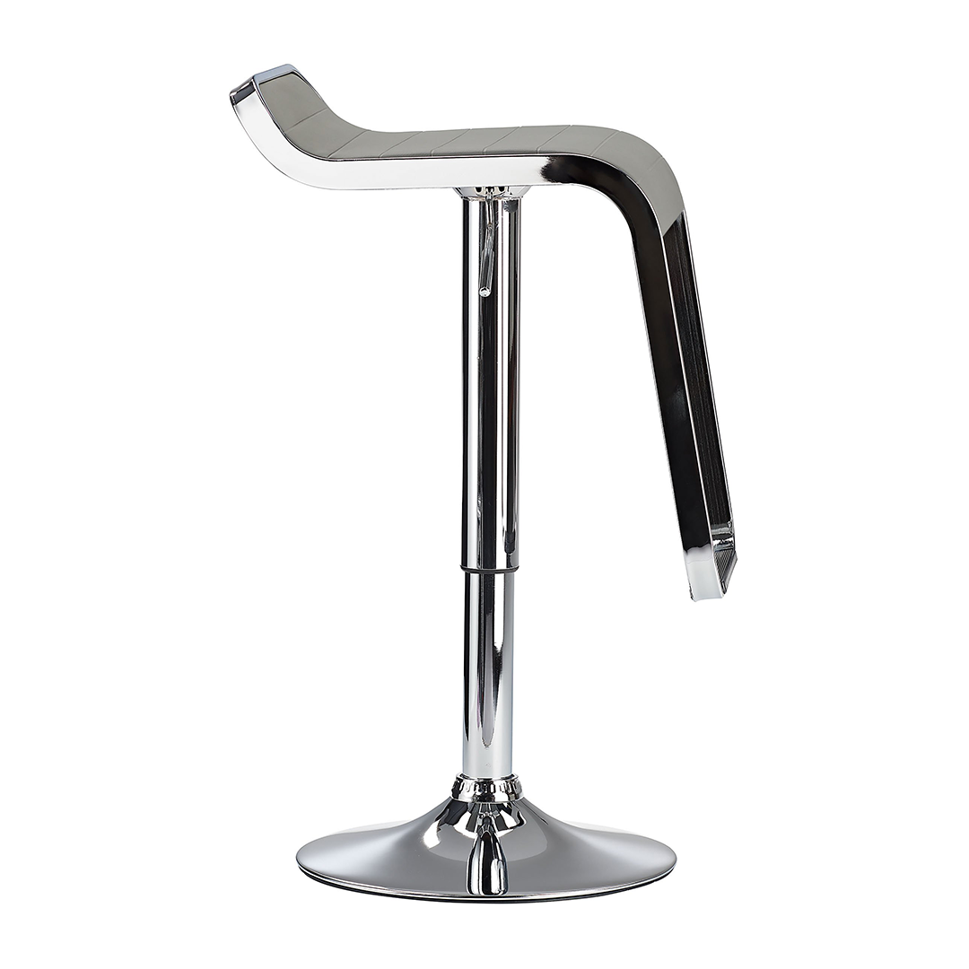 Faux Leather Bar Stool With Polished Chrome Base - Chelwood