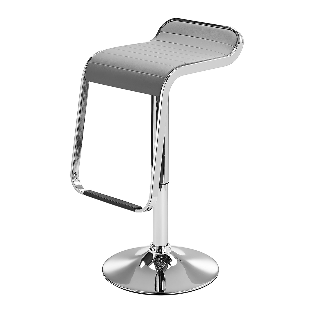 Faux Leather Bar Stool With Polished Chrome Base - Chelwood