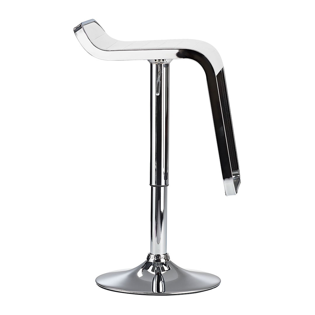 Faux Leather Bar Stool With Polished Chrome Base - Chelwood