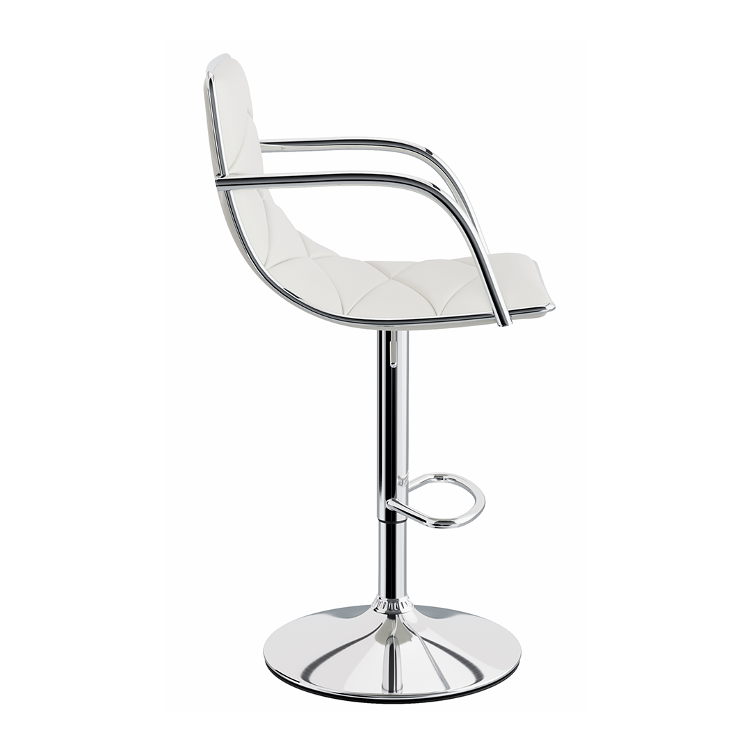 Faux Leather Bar Stool With Polished Chrome Base - Colwyn