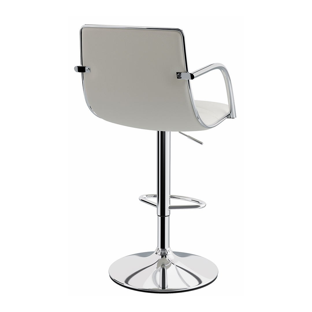 Faux Leather Bar Stool With Polished Chrome Base - Colwyn