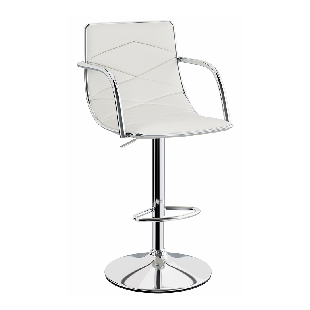 Faux Leather Bar Stool With Polished Chrome Base - Colwyn