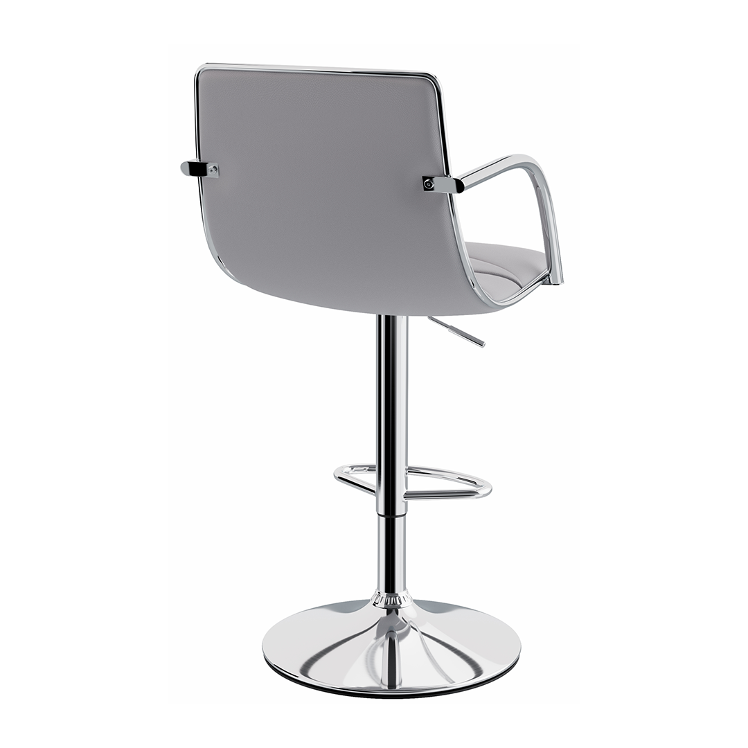 Faux Leather Bar Stool With Polished Chrome Base - Colwyn